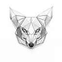 triangular shape wolf simple no shades just pencil design tattoo design idea