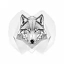 triangular shape wolf simple no shades just pencil design tattoo design idea