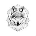 triangular shape wolf simple no shades just pencil design tattoo design idea