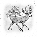 Forest, Elk, Space tattoo design idea
