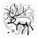 Forest, Elk, Space tattoo design idea