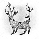 Forest, Elk, Space tattoo design idea