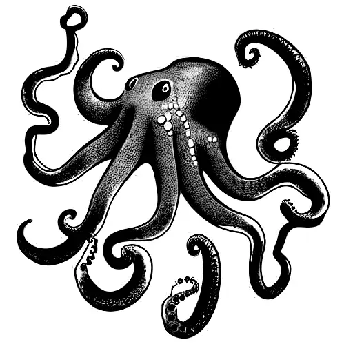 octopuss in wine bottle tattoo design idea