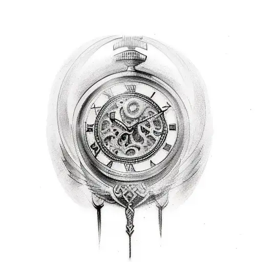 One tattoo for Roman watch  With wings on both sides Make it mechanical Like ancient Greeks or romans tattoo design idea