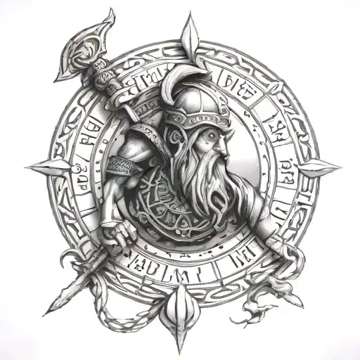 Viking calendar tattoo design idea