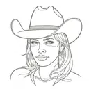 cowgirl headshot looking to the right tattoo design idea