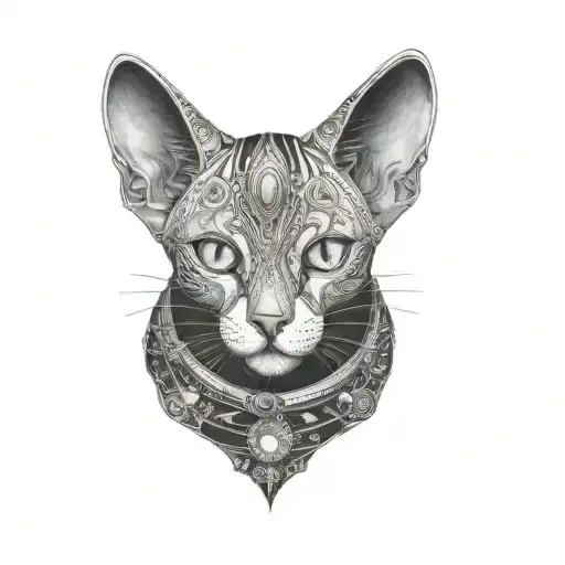 space cat tattoo design idea