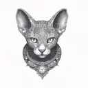 space cat tattoo design idea