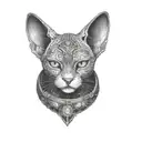 space cat tattoo design idea