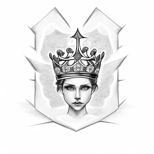 Queen's Crown with the letter s under it tattoo design idea