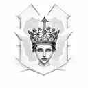 Queen's Crown with the letter s under it tattoo design idea