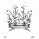 Queen's Crown with the letter s under it tattoo design idea