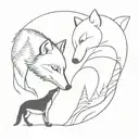 wolf and orca tattoo design idea