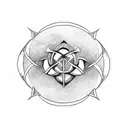 triquetra, espada, escudo tattoo design idea