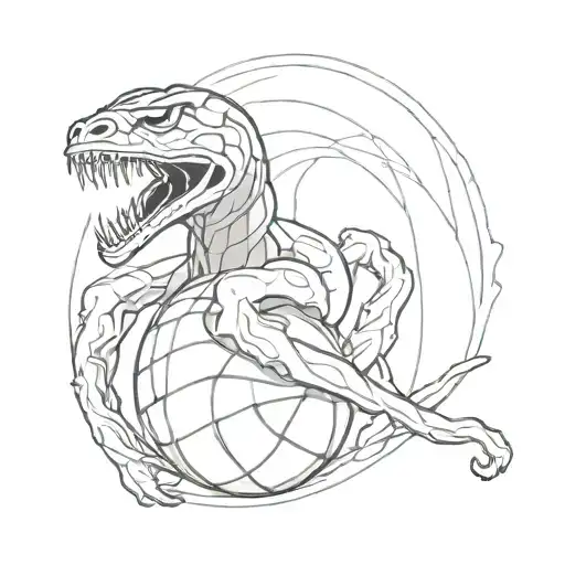 The Kobe Bryant logo intertwined with a black mamba snake coiled around a basketball tattoo design idea