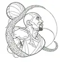 The Kobe Bryant logo intertwined with a black mamba snake coiled around a basketball tattoo design idea