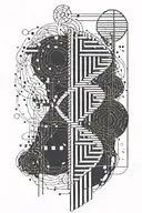 dna and computer code flowing tattoo design idea