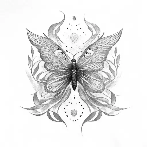 crow with a butterfly wing tattoo design idea