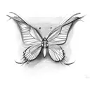 Crow with right wing of a butterfly tattoo design idea