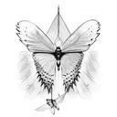 Crow with right wing of a butterfly tattoo design idea