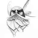 Crow with right wing of a butterfly tattoo design idea
