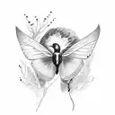 crow with a butterfly wing tattoo design idea