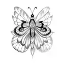 crow with a butterfly wing tattoo design idea