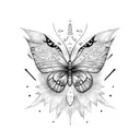 crow with a butterfly wing tattoo design idea