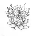 floral ankle bracelet tattoo design idea