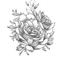 floral ankle bracelet tattoo design idea