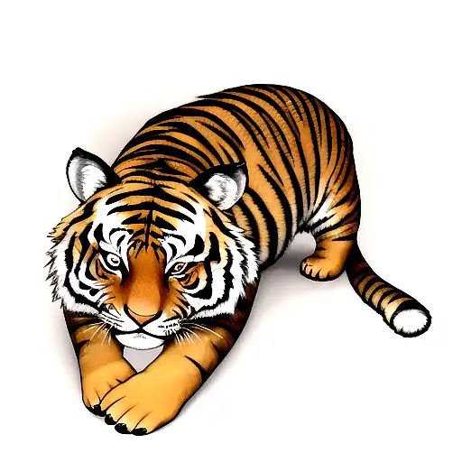 realistic tiger stripes tattoo design idea