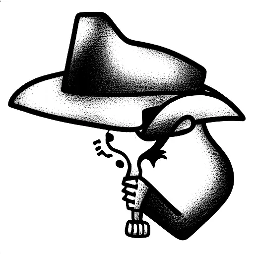 cowboy opossum drawing his revolver  tattoo design idea