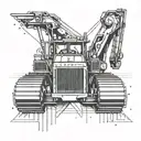 An abstract geometric design incorporating elements of construction equipment such as bulldozers or cranes tattoo design idea