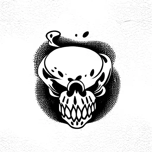 skulls opening mouth style vector tattoo design idea