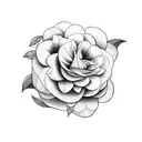 Camellia flower wolf tattoo design idea