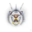 catholic simbols and ukrainian patherns tattoo design idea