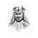 catholic simbols and ukrainian patherns tattoo design idea