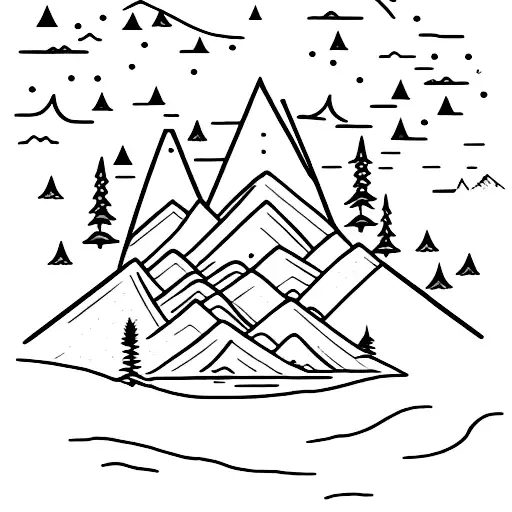 buck and doe over mountains tattoo design idea