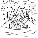 buck and doe over mountains tattoo design idea