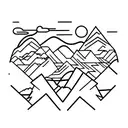 buck and doe over mountains tattoo design idea