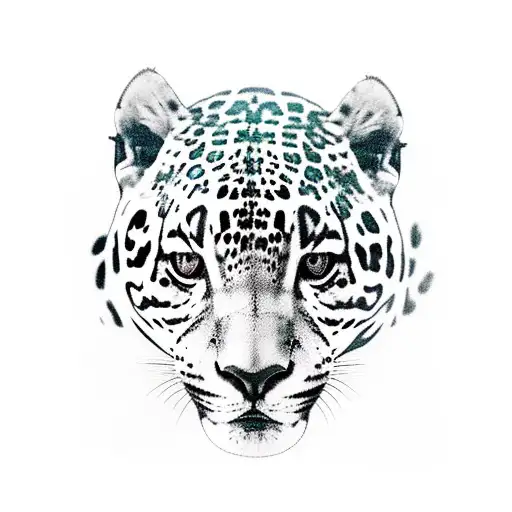 A realistic jaguar stalking through a lush rainforest tattoo design idea