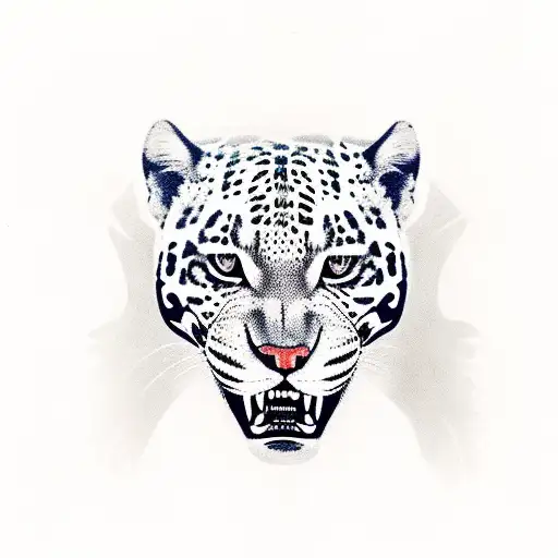 A realistic jaguar stalking through a lush rainforest tattoo design idea