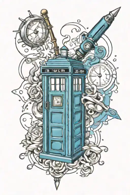 tardis + sonic screwdriver  tattoo design idea