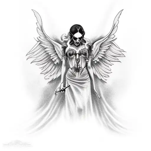hades fallen angel tattoo design idea