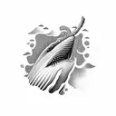 A majestic whale swimming in a sea of pharmaceutical molecules tattoo design idea