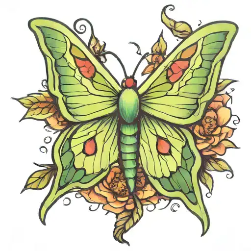 Luna moth tattoo tattoo design idea