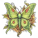 Luna moth tattoo tattoo design idea