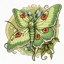 Luna moth tattoo tattoo design idea