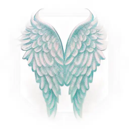 simple angel wings . the symbol of pateince and protect tattoo design idea