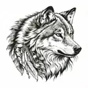 Native American wolf tattoo design idea
